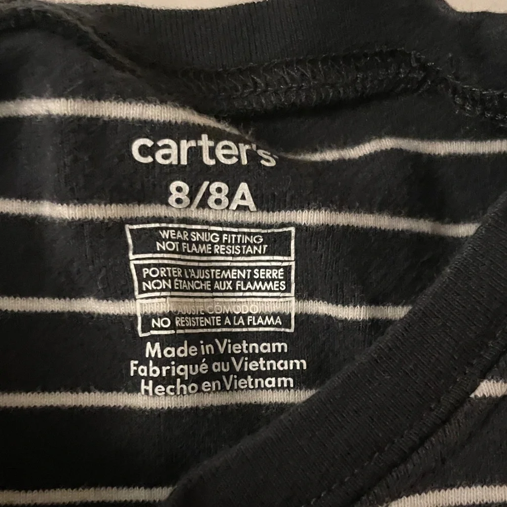 Carter's Black and White Striped Pajama Set - Picture 2 of 8